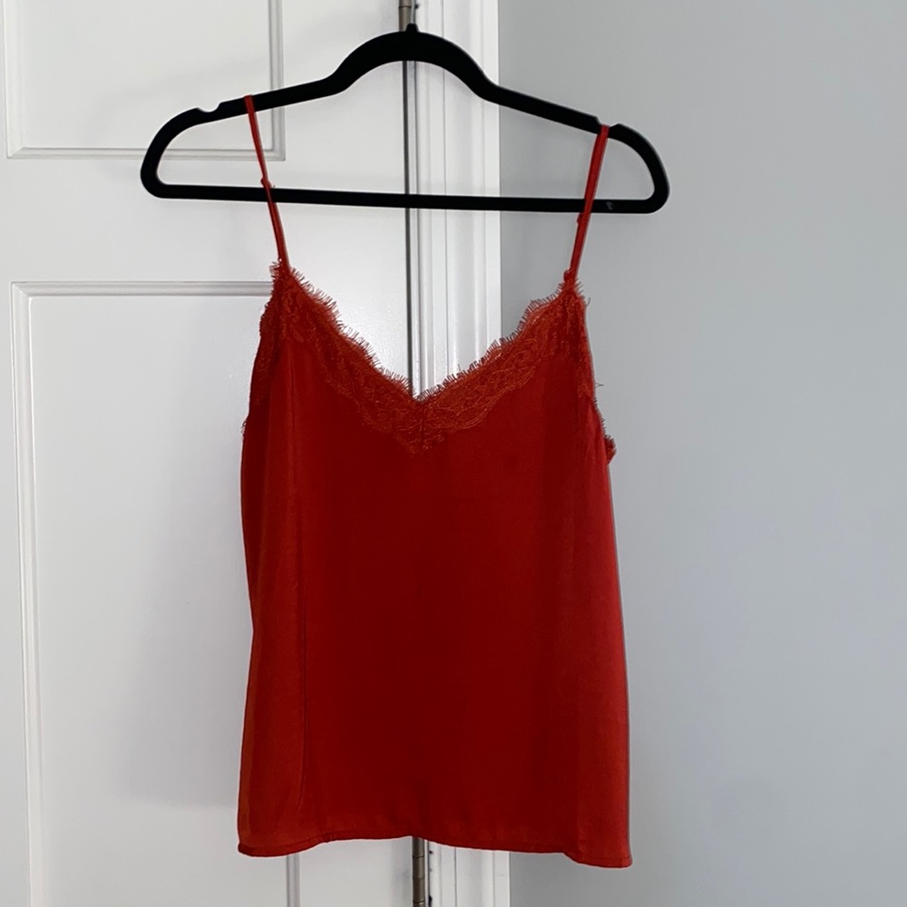 laced satin tank top